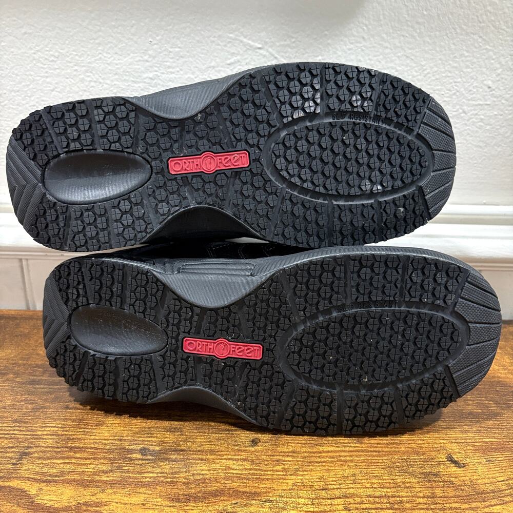 OrthoFeet Women 7.5 D Sneakers Pacific Palisades Black Waterproof Leather 945 - Picture 5 of 9